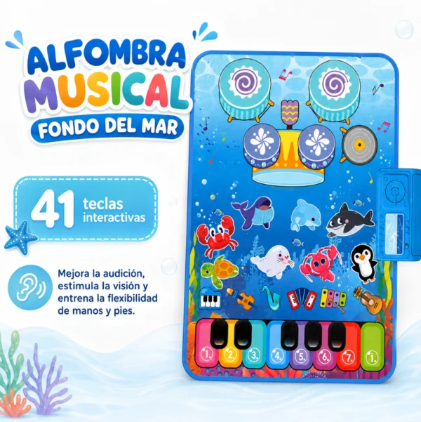 Alfombra Musical Infantil 3 en 1 Fondo del Mar con 41 Teclas Alfombra Musical Infantil 3 en 1 Fondo del Mar con 41 Teclas