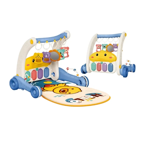 Walker Pedal Piano Blue 10 Gimnasio Andador para Bebés 2 en 1 con Piano Musical Azul