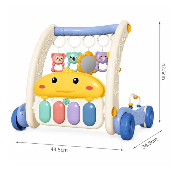 Gimnasio Andador para Bebés 2 en 1 con Piano Musical Azul Gimnasio Andador para Bebés 2 en 1 con Piano Musical Azul