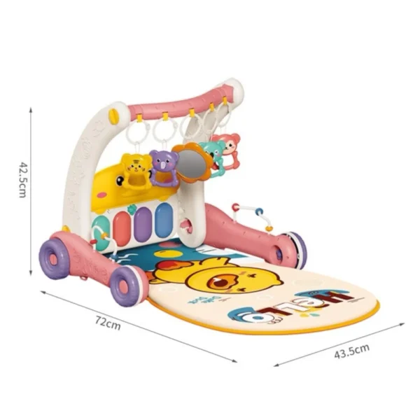 Gimnasio Andador para Bebés 2 en 1 con Piano Musical Rosa