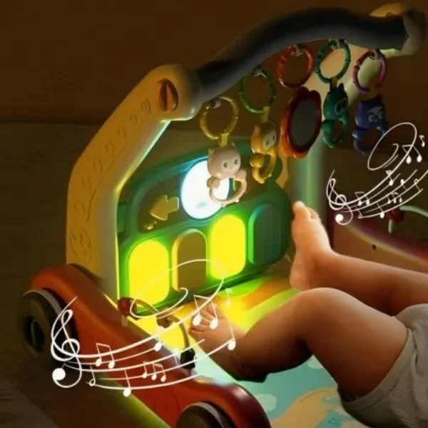 Gimnasio Andador para Bebés 2 en 1 con Piano Musical Rosa